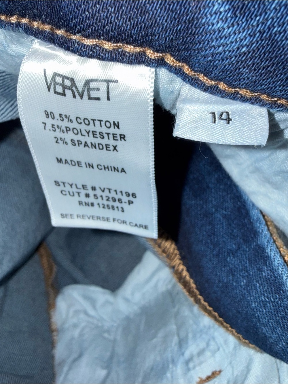NWT Vervet Erika Stretch Mom Jeans Women’s Size 14 - Picture 6 of 6